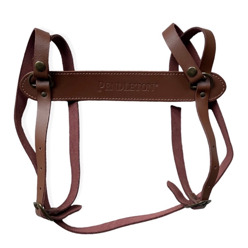 Pendleton Brown Leather Adjustable Blanket Carrier - image 3